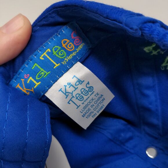 Kid Tees Stephen Joseph Boy's Hat Stretchy Blue Size Kid Embroidered Dinosaur - Picture 7 of 7